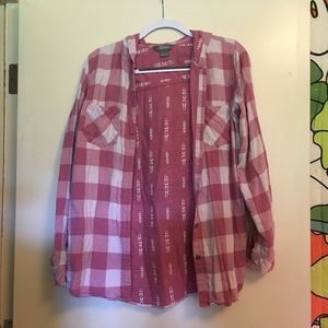 Natural Reflections Button down top with hood